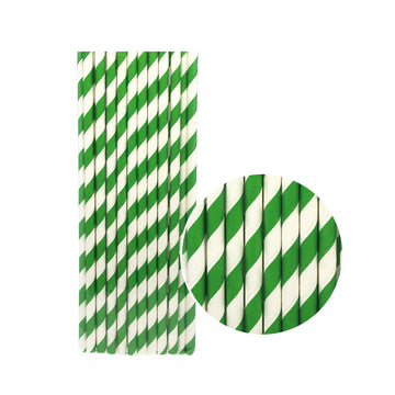Paper Straws (Stripe Dark Green)