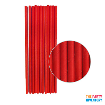 Plain Red Paper Straws
