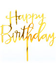 Gold Happy Birthday Deluxe Cake Topper