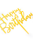 Gold Happy Birthday Deluxe Cake Topper