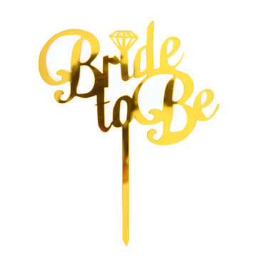 Gold Bride to Be Deluxe Cake Topper