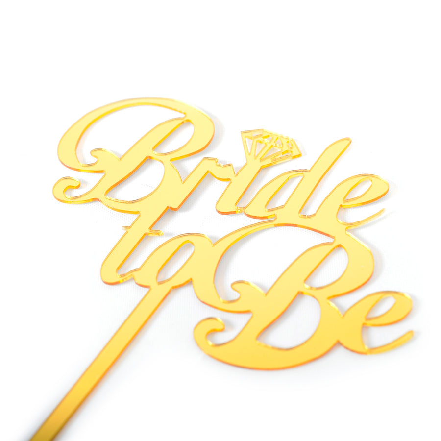 Gold Bride to Be Deluxe Cake Topper