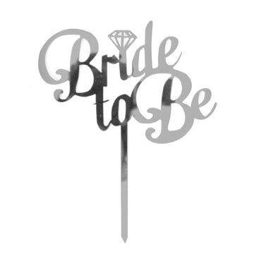 Silver Bride to Be Deluxe Cake Topper
