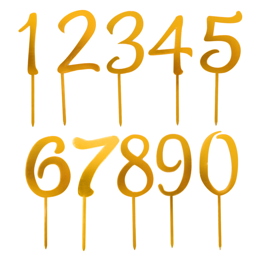 Number Cake Toppers (Gold)