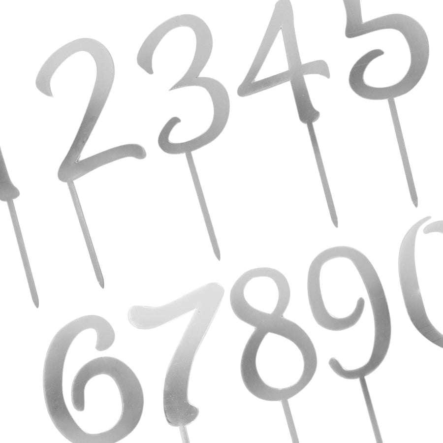 Number Cake Toppers (Silver)