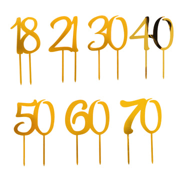 Jumbo Number Cake Toppers (Gold)