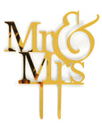 Mr & Mrs Jumbo Gold Cake Topper