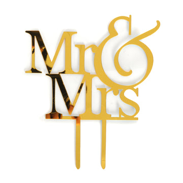 Mr & Mrs Jumbo Gold Cake Topper