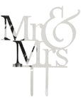 Mr & Mrs Jumbo Silver Cake Topper