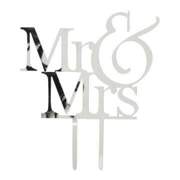 Mr & Mrs Jumbo Silver Cake Topper