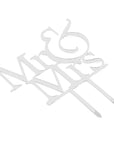 Mr & Mrs Jumbo Silver Cake Topper