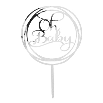 Oh Baby Cake Topper (Silver)