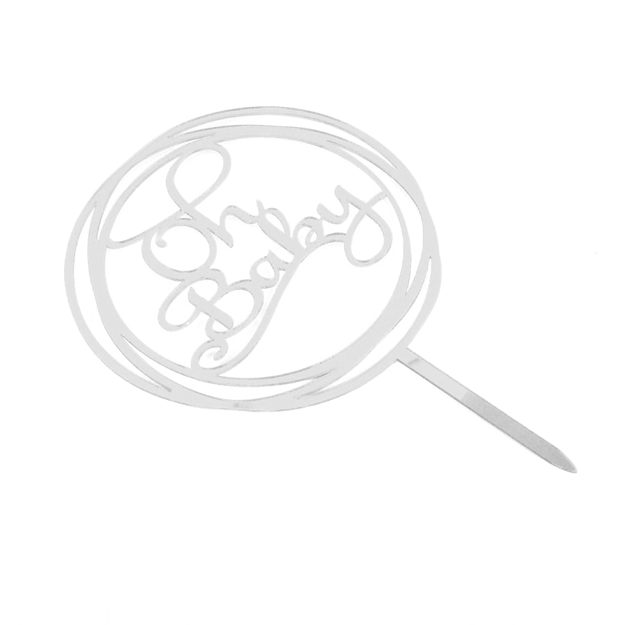 Oh Baby Cake Topper (Silver)