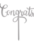 Congrats Cake Topper (Silver)