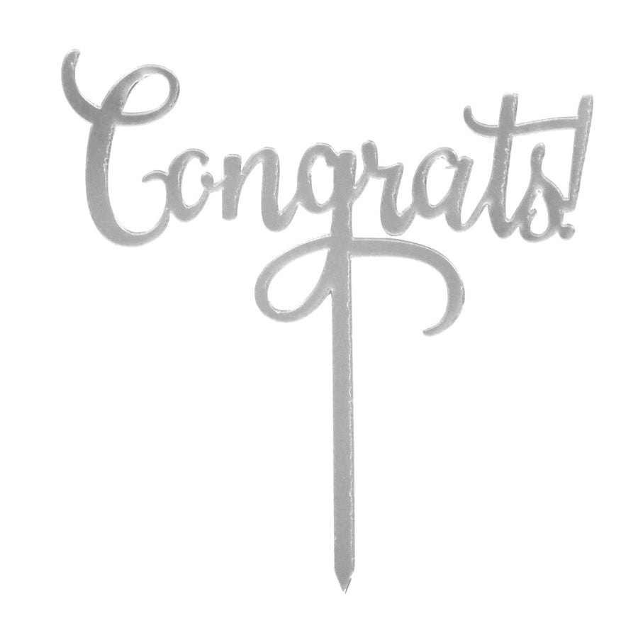 Congrats Cake Topper (Silver)