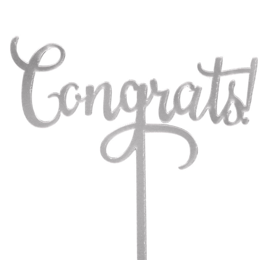 Congrats Cake Topper (Silver)