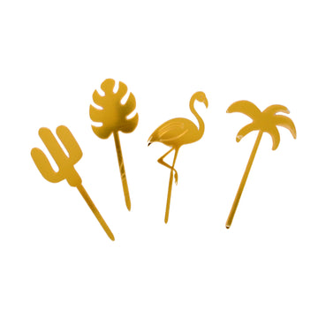 Tropical Gold Cupcake Toppers (4pk)