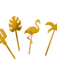 Tropical Gold Cupcake Toppers (4pk)