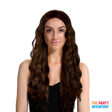 Long Wavy Middle Part Wig (Brown)