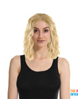 Lob Wavy Middle Part Wig (Blonde)