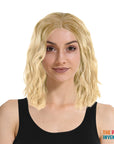 Lob Wavy Middle Part Wig (Blonde)