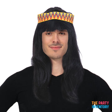 Mens Native American Headband Wig