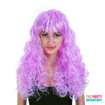 Curly Wig with Fringe (Purple)