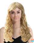 Wet Look Curly Wig (Blonde)
