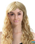 Wet Look Curly Wig (Blonde)