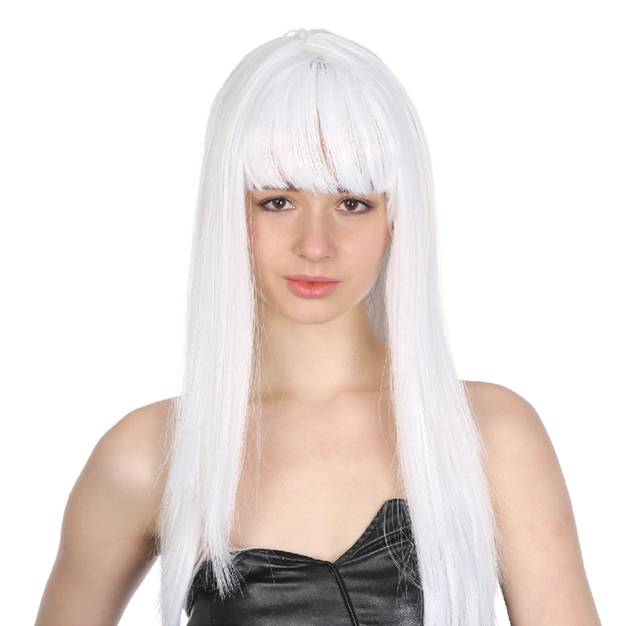 White Long Wig with fringe