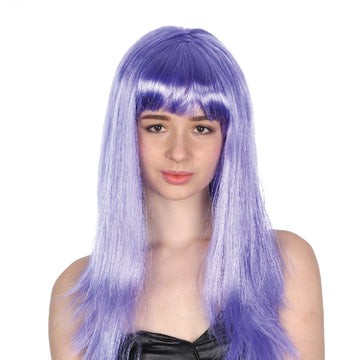 Purple Long Wig with fringe