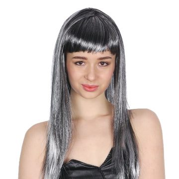 Grey Long Wig with fringe