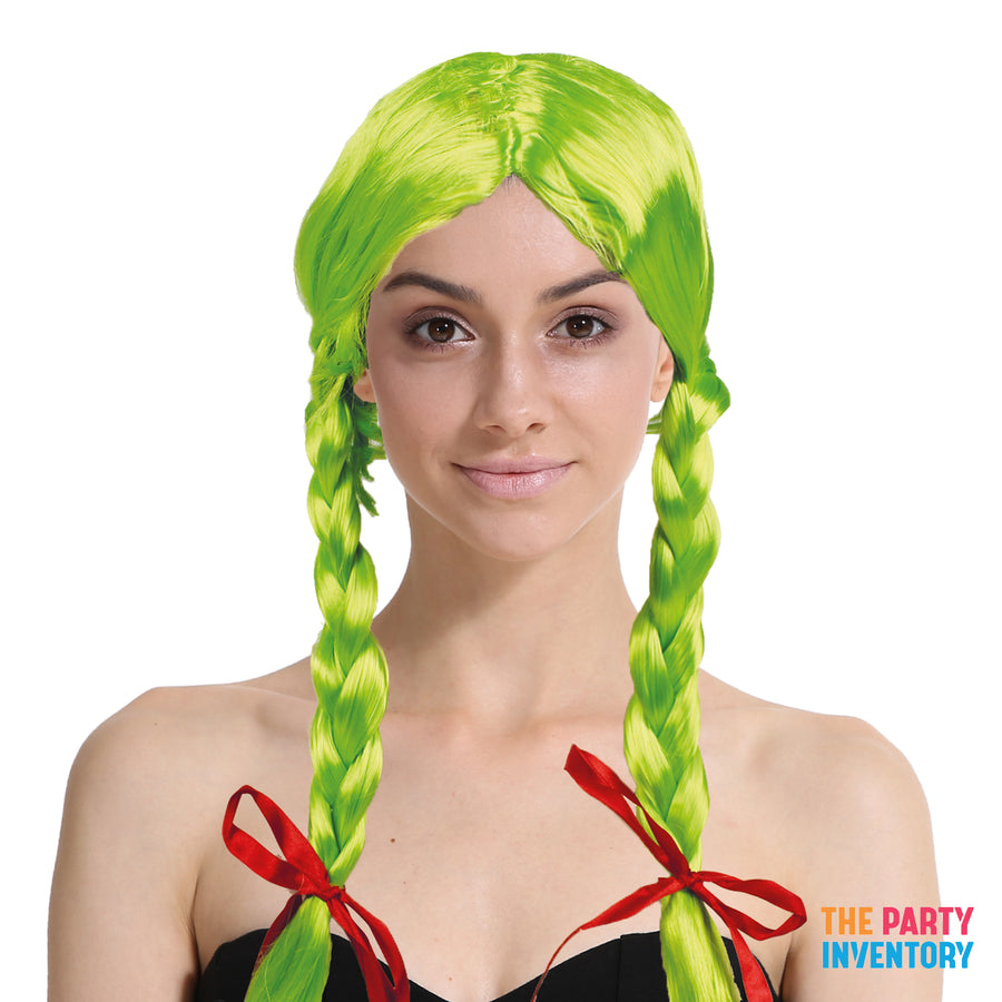 Green Plaited Wig