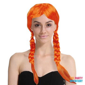 Orange Plaited Wig