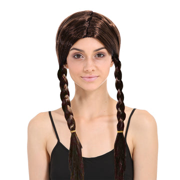 Brown Plaited Wig