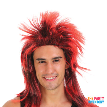 Red Spiky Punk Rock Wig