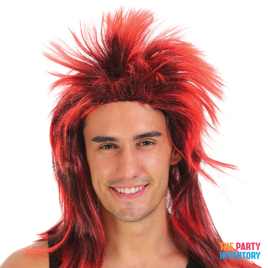 Red Spiky Punk Rock Wig