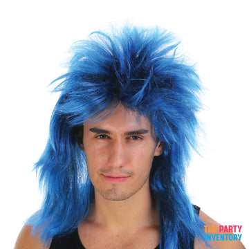 Blue Spiky Punk Rock Wig