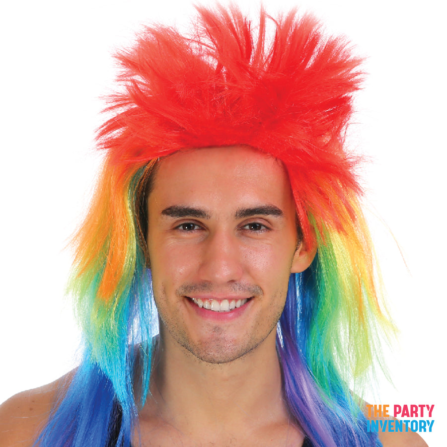 Rainbow Spiky Punk Rock Wig