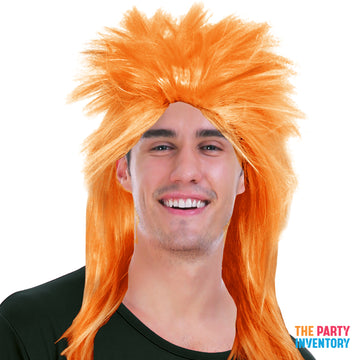 Orange Spiky Punk Rock Wig