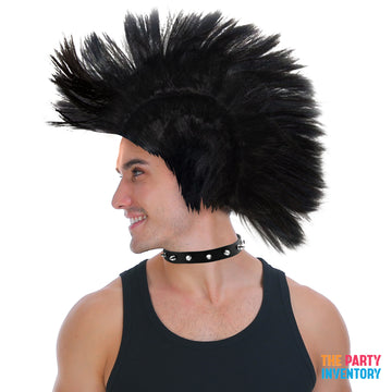 Black Mohawk Punk Rock Wig