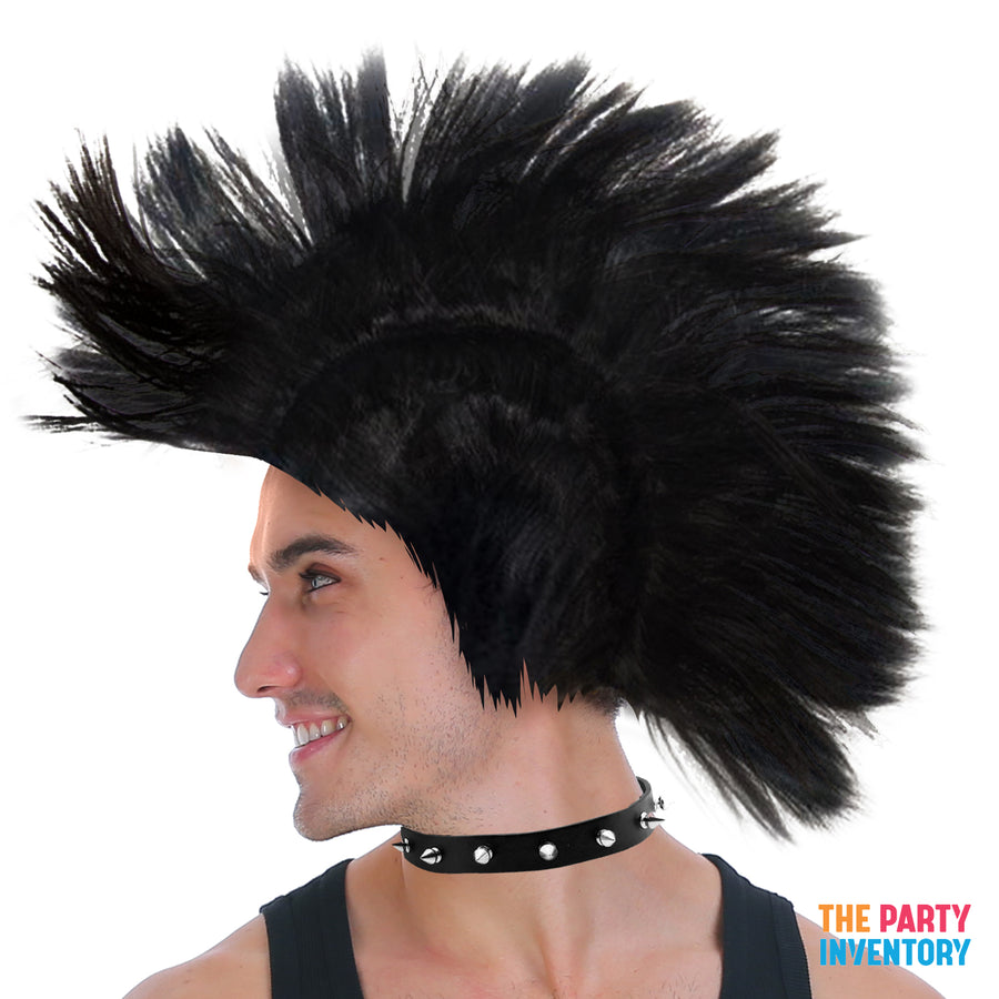 Black Mohawk Punk Rock Wig