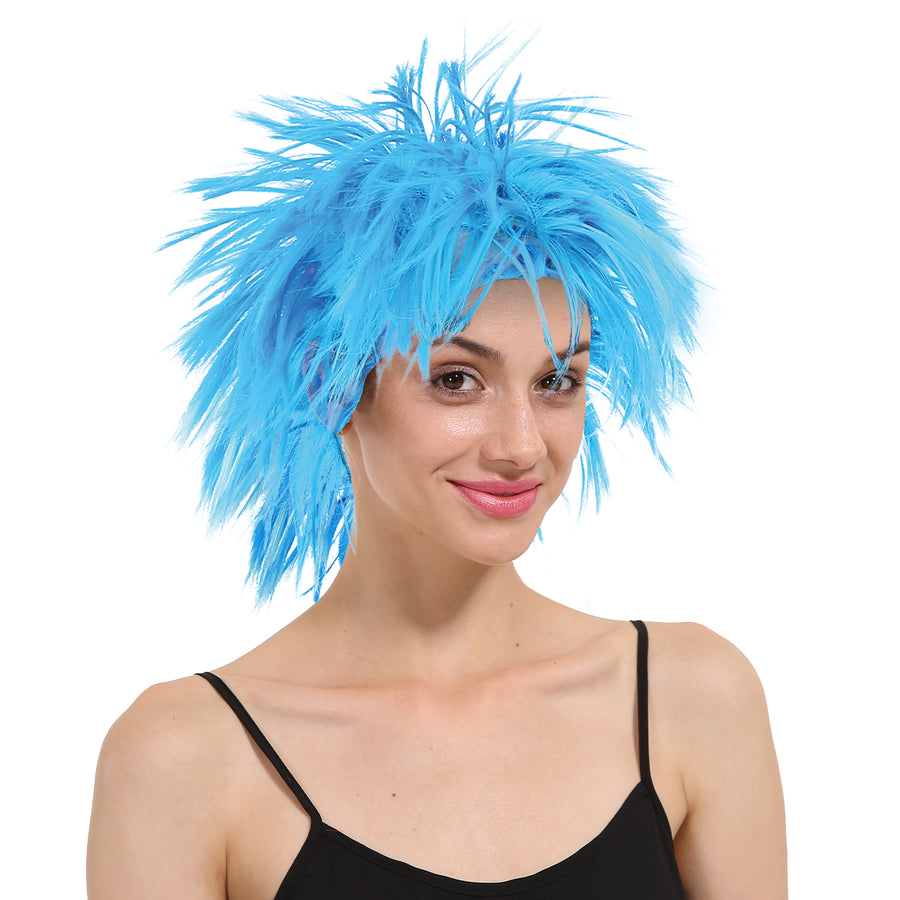 Ladies' Blue Spiky Wig