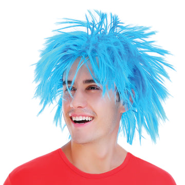 Men's Blue Spiky Wig