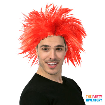 Men's Red Spiky Wig