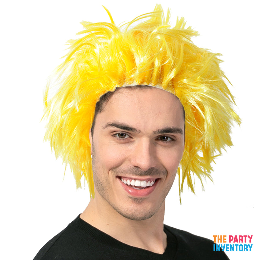 Men's Yellow Spiky Wig