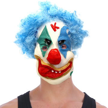 Clown Mask with Wig (Blue)