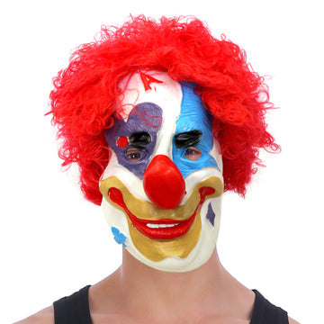 Clown Mask with Wig (Red)