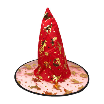Red Witch Hat with Gold Foil