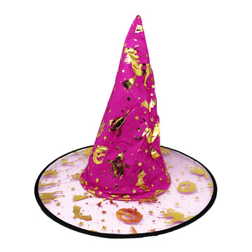 Pink Witch Hat with Gold Foil